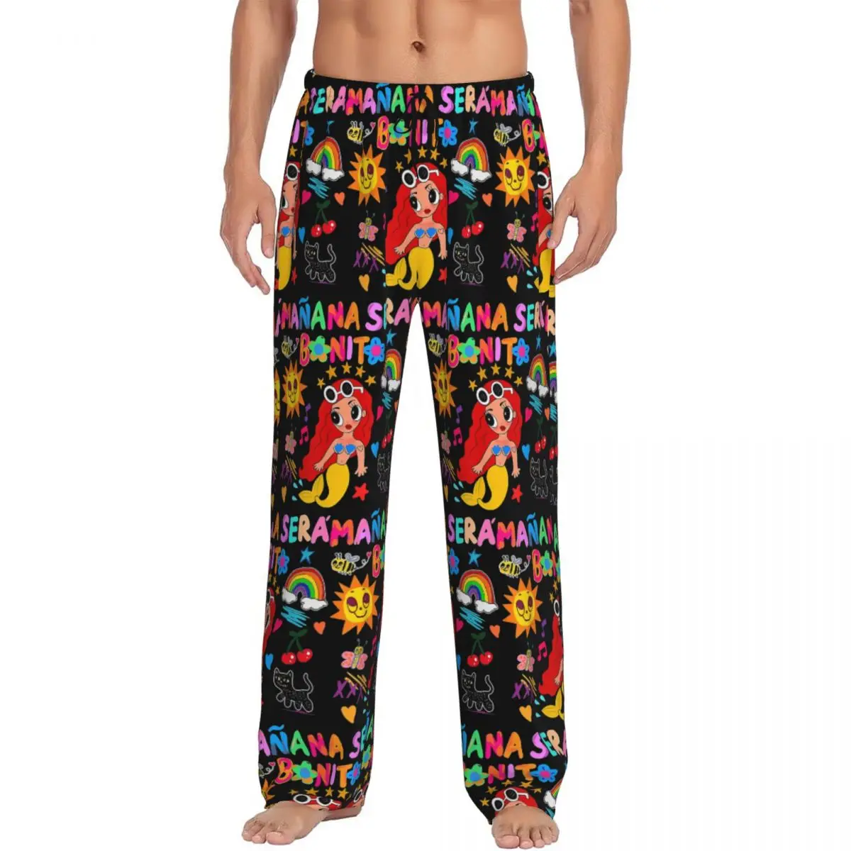 Custom Printed Men's Manana Sera Bonito Colombian Singer Karol G Pajama Pants Sleep Sleepwear Bottoms with Pockets