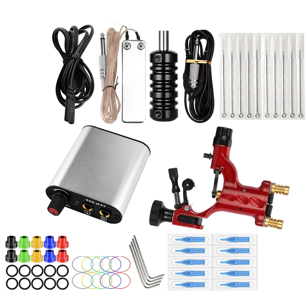 

1Set Sturdy Tattoo Kit Professional Rotary Tattoo Machine with High Stability Needle System for Long-Hour Work Eu Plug