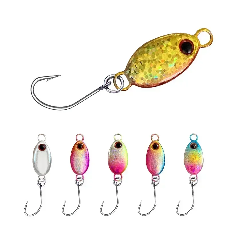Mini Spoon Lure 2g/3g/5g Micro Metal Fishing Bait Hard Sequin Spinner Small Fish With Sharp Single Hook Stream