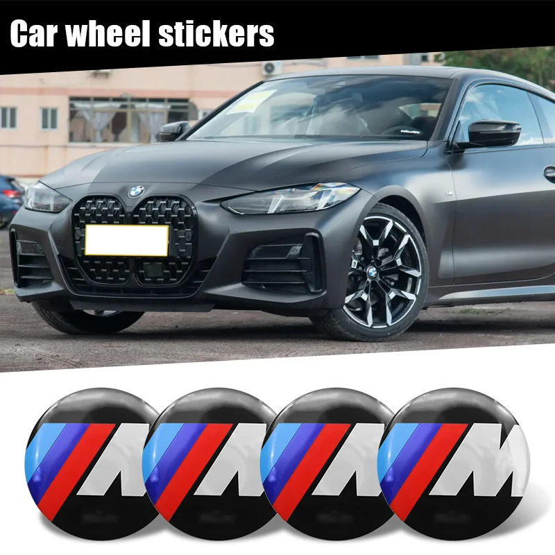 4PCS 56mm Wheel Center Hub Cap Badge wheel Sticker decoration For BMW M M3 M5 M6 X3 E46 E90 E39 F10 F20 F30 G20 E60 E36