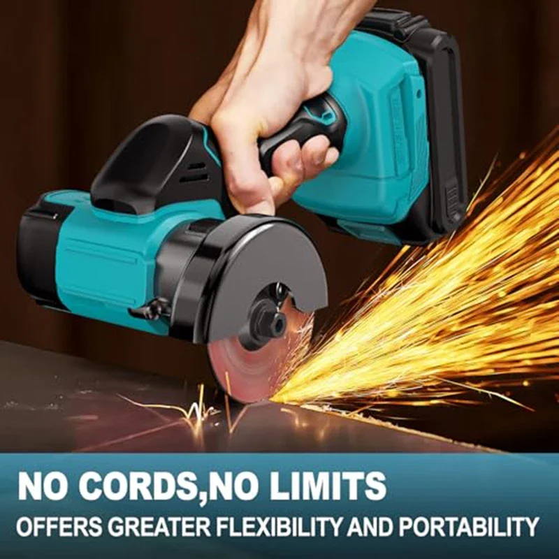 Makita for 18V Battery Cordless Electric Angle Grinder 19500RPM 3 Inch Cut Off Tool Tile Cutter for Wood Tile Plastic