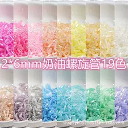 10/30G new 2x6mm cream spiral tube glass long tube beads handmade DIY beaded loose beads accessories