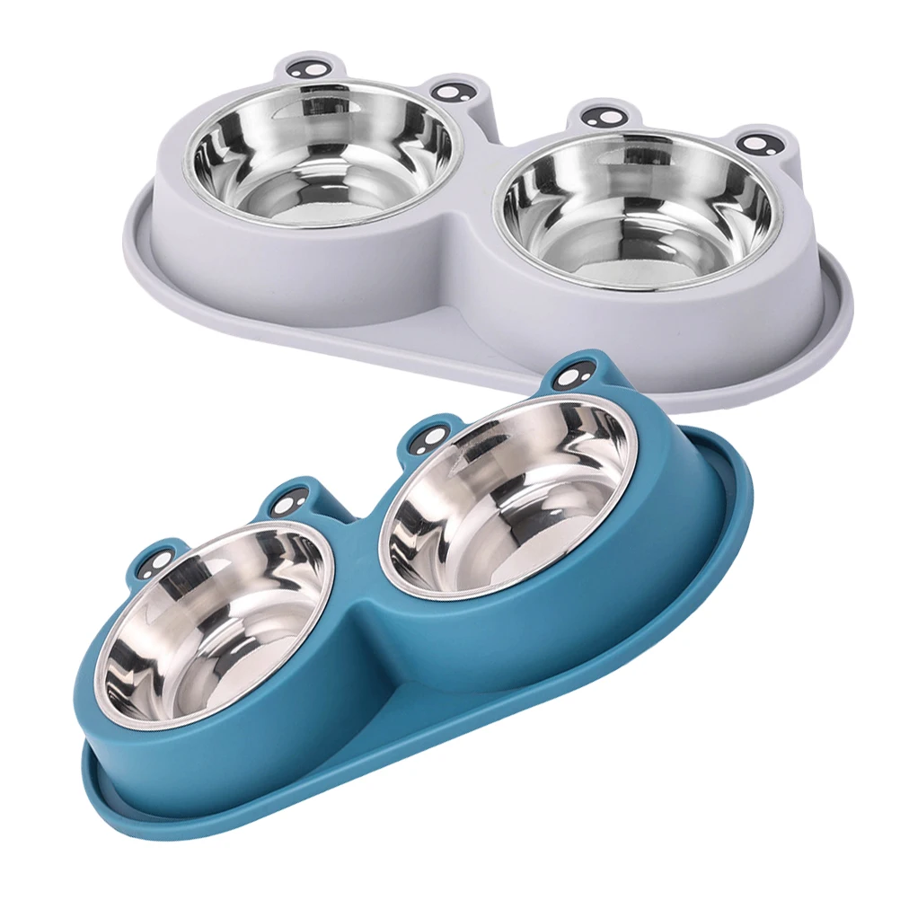 

2Pcs Stainless Steel Pet Feeding Bowls Anti Spill Dog Cat Food Water Dishes Non Slip Small Pet Bowls Outdoor Indoor