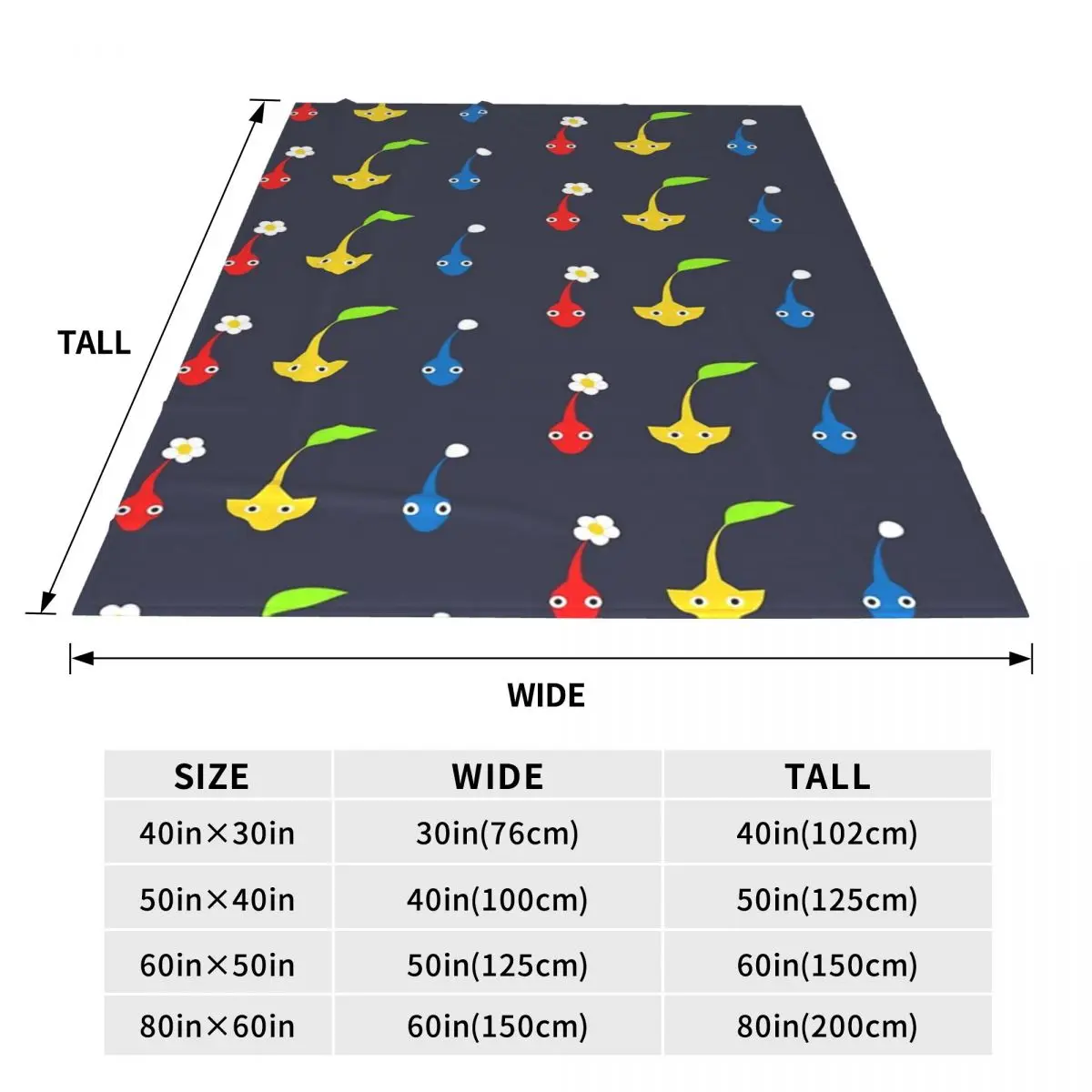 Pikmin Blanket Fleece Sofa Throw Blanket Lightweight for Home Bedroom Outdoor Throws Bedspread Quilt