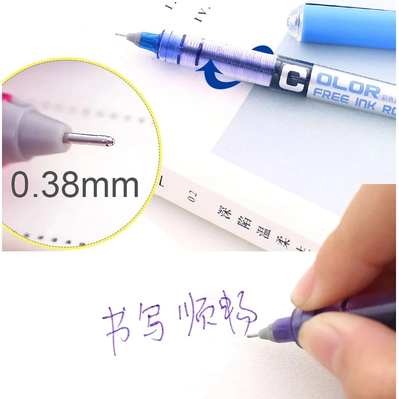 7pcs/set Direct Liquid Pen 0.38mm Needle Point Extra Fine High Quality Colorful Gel Pen School Supplies