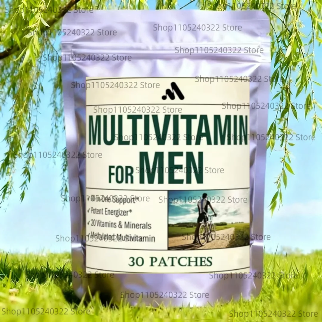 Multivitamin for Men Transdermal Patch, Containing Vitamins A, B6, B12, Zinc, Calcium, and Vitamin D 30 Patches
