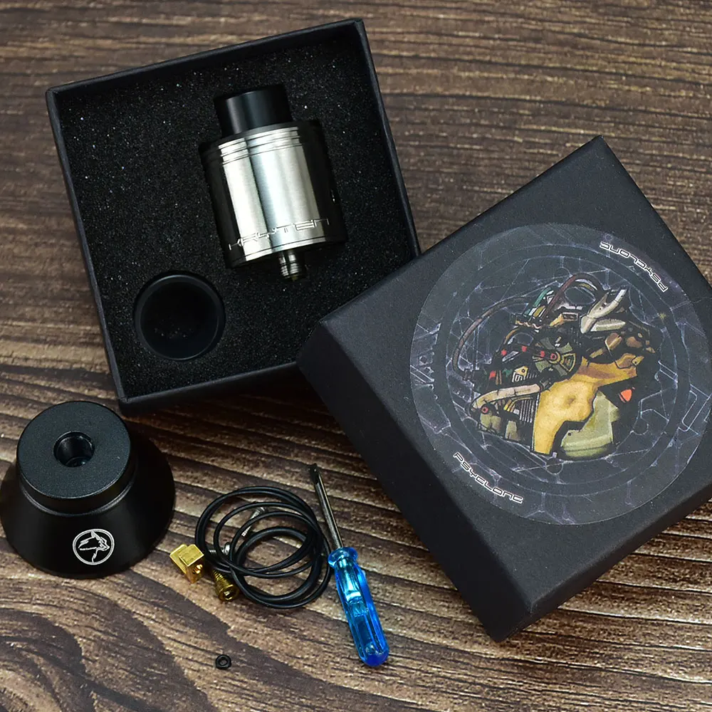 Wolfcoolvape Psyclone Kryten 24mm Dual Coil RDA with Squonk Pin MTL Vape Tank Rebuildable Drip Atomizer for Mods