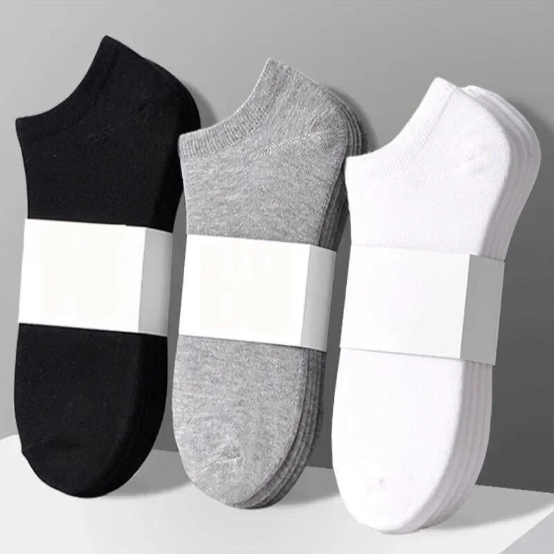 

Low Cut Men Socks Solid Color Black White Gray Breathable Cotton Sports Socks Male Short Socks Women Invisible Comfortable