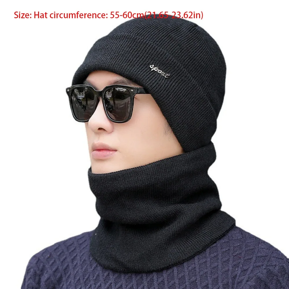 جديد سميكة قبعة وشاح مجموعة الشتاء الدافئة محبوك قبعة حماية الأذن البلوز قبعة الخريف الشتاء