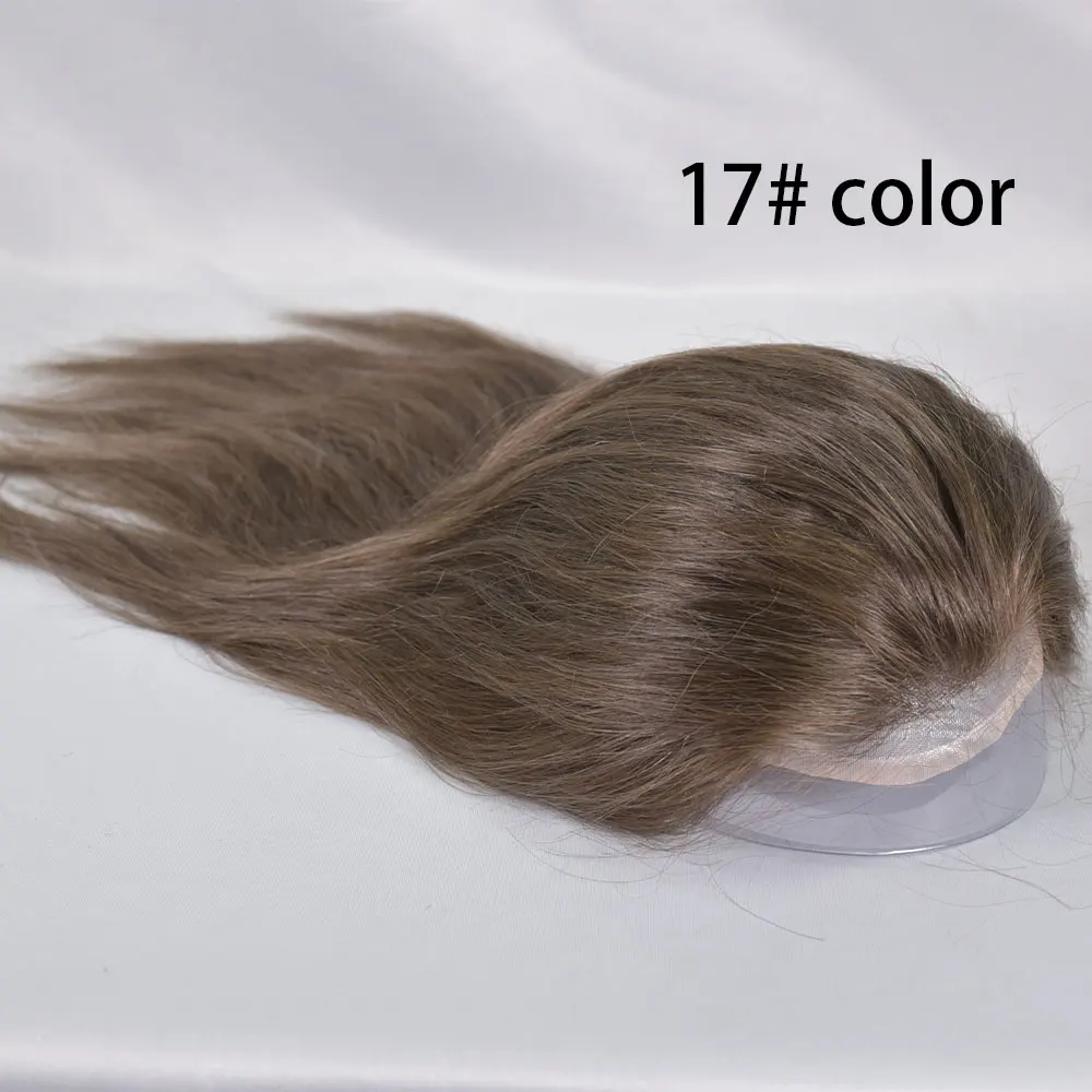 12In Long Hair Men's Toupee Hairpiece for Men European Human Hair Replacement System Hair Topper for Men Mono Net with PU Around