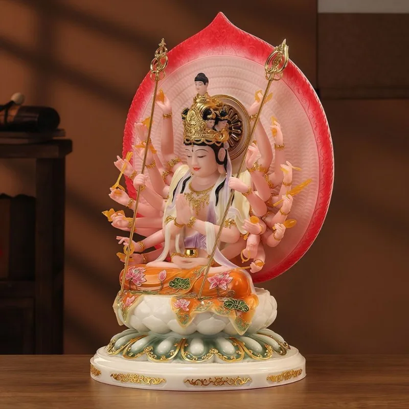 Thousand-Armed Avalokiteshvara Bodhisattva Buddha statue is a household ornament for worshipping