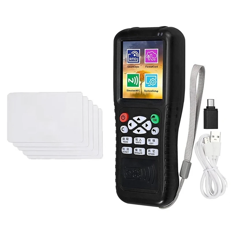 

X100 RFID NFC Устройство чтения смарт-карт Устройство записи + 5 X UID-карта Дубликатор RFID ID IC Программатор карт Копировальный аппарат с шифрованием ключей