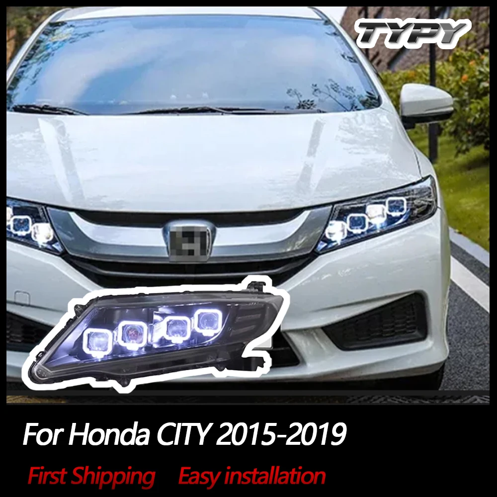 

Автомобильный свет TYPY для Honda CITY 2015-2019, фара, светодиодный проектор, дневные ходовые огни, автомобильные аксессуары
