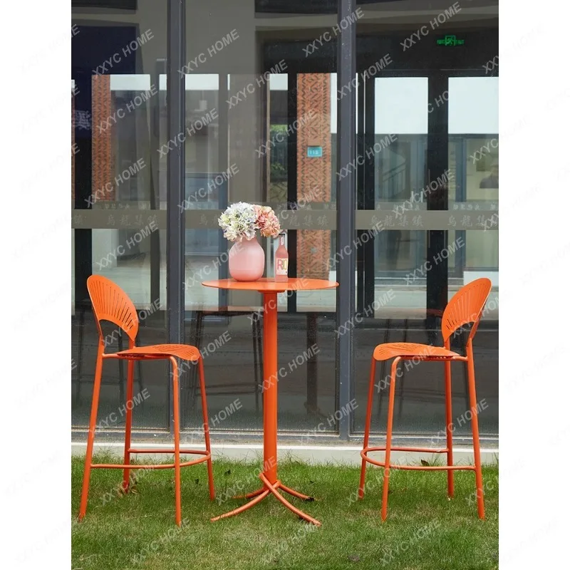 HHOutdoor فناء بار كرسي بار عالي القدم، في الهواء الطلق الحد الأدنى الحديثة الإنترنت الشهيرة مقهى مقاوم للماء ضوء Luxu #1