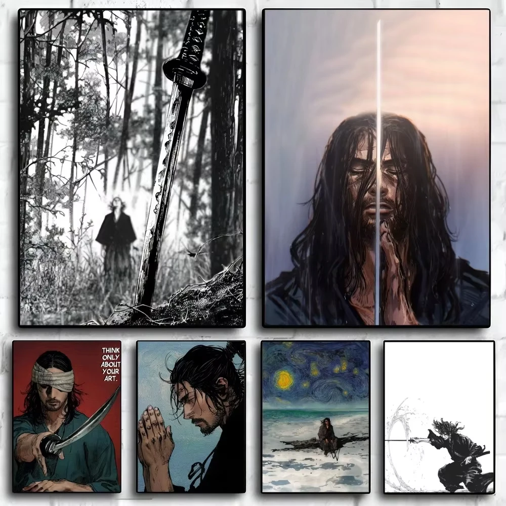 Anime Cool V-Vagabond Poster Paper Print Home Living Room Bedroom Entrance Bar Restaurant Cafe Art canvas painting Decoration