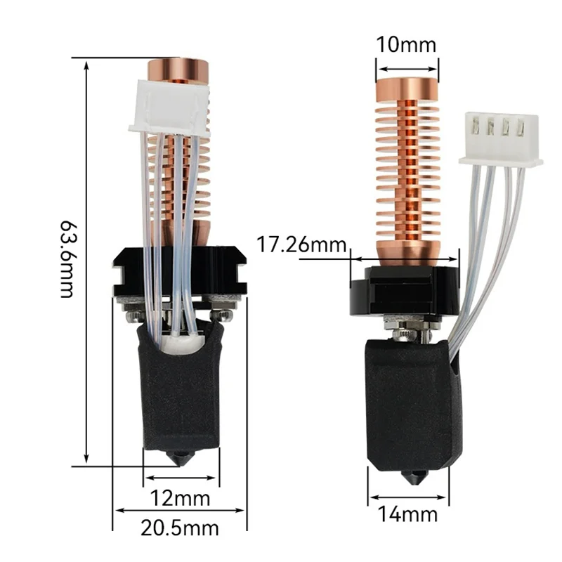For Flashforge Adventurer 5M Nozzle Kit Upgrade Hotend Pinting Head Quick-Detachable Nozzle AD5M Hard Steel Nozzle Kit 0.4mm