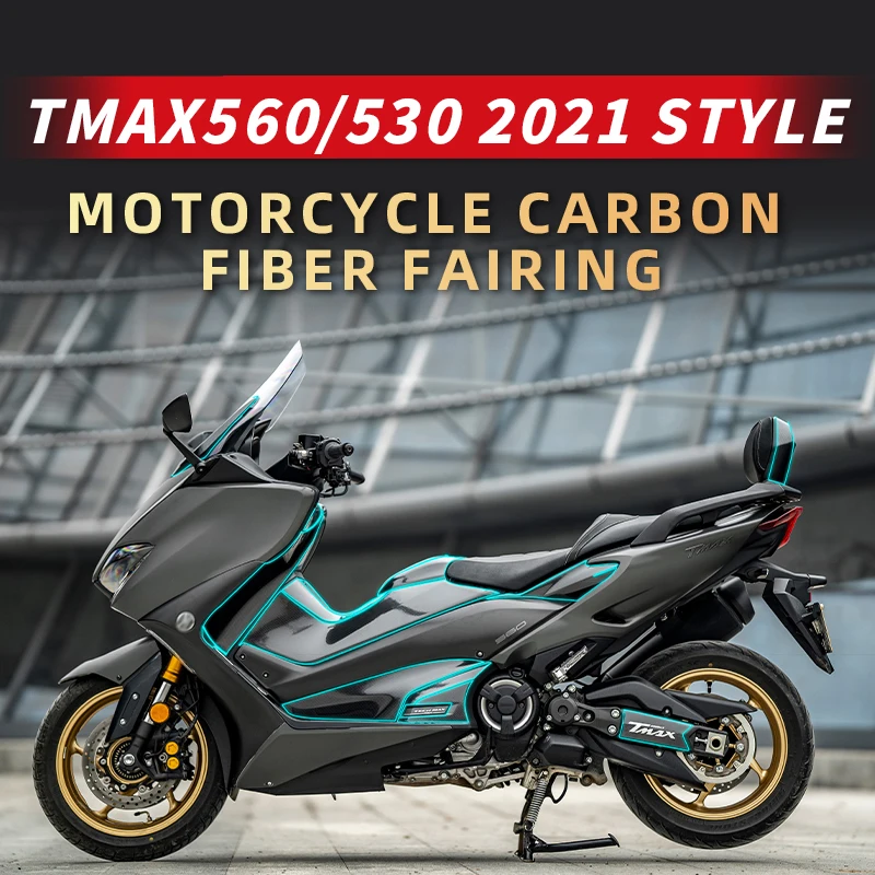 Use For YAMAHA TMAX 560 2021 Years Motorcycle Forged Carbon Fiber Protective Decoration Stickers Kits Of Accessories Refi