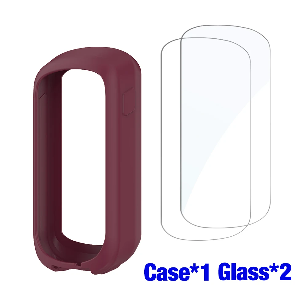 Glass+Case for Garmin Edge Explore 2 Screen Protector Tempered Glass&Soft Silicone Protective Bumper Cover Explore2 Accessories