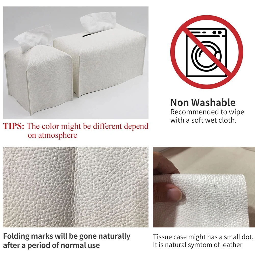 Quadratische dekorative pu Leder Tissue Box Halter moderne Tissue Case Gesichts papier Organizer Spender für Badezimmer 5x5x5\'\'