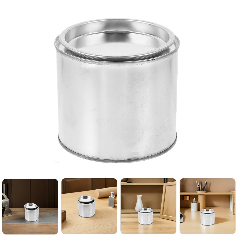 

4pcs 0.5L Small Metal Cans Round Tin Buckets For Leftover Paint Storage Ink Mixing Diy Projects Durable Lidded Containers Paint
