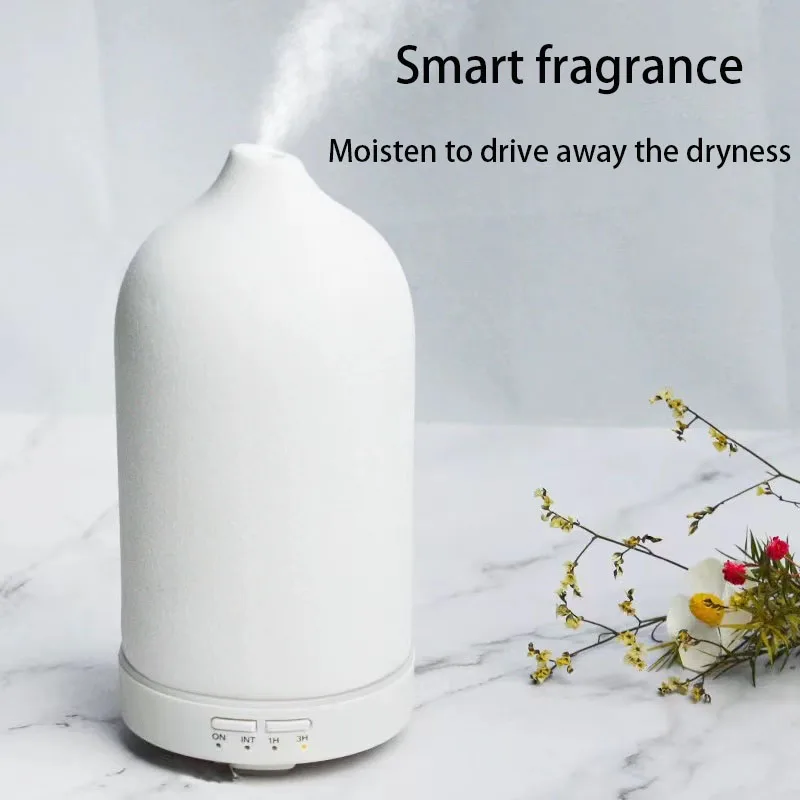 

Ceramic Fragrance Diffuser Automatic Small Humidifier Hotel Air Fresher Essential Oil Diffuser Timing Colorful Lights