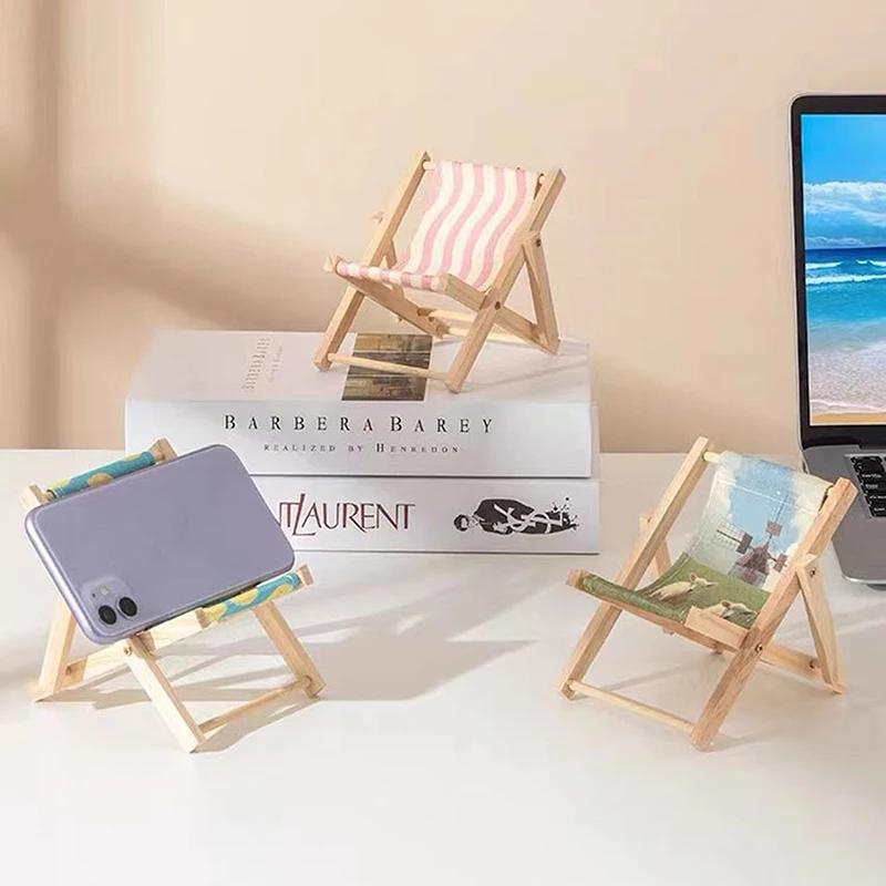 Staffa per sedia da spiaggia Simpatico supporto da tavolo portatile in legno massello per telefono cellulare Supporto da tavolo per tablet per telefono cellulare Accessori per la casa