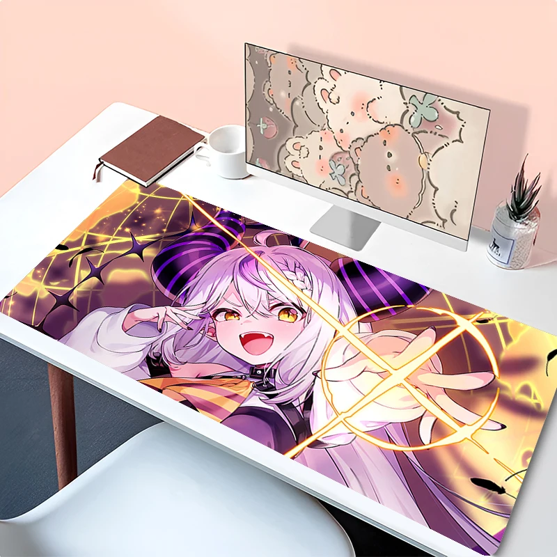 Hololive La Darknesss Mouse Pad 900x400 PC Gaming Accessories Mousepad Laptop Purple Anime Girl Keyboard Rug XXL Kawaii Desk Mat