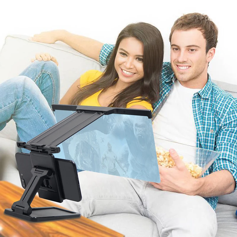 

12-дюймовый усилитель экрана телефона, съемная подставка для телефона, увеличительное стекло, лупа, HD-видеоусилитель, увеличенный кронштейн для экрана