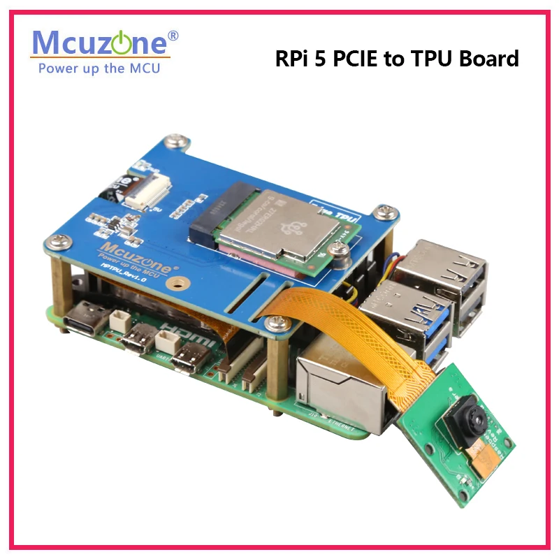 MPTPU topi Raspberry Pi 5 PCIE ke TPU M.2 E antarmuka kunci, mendukung Google coral Edge TPU