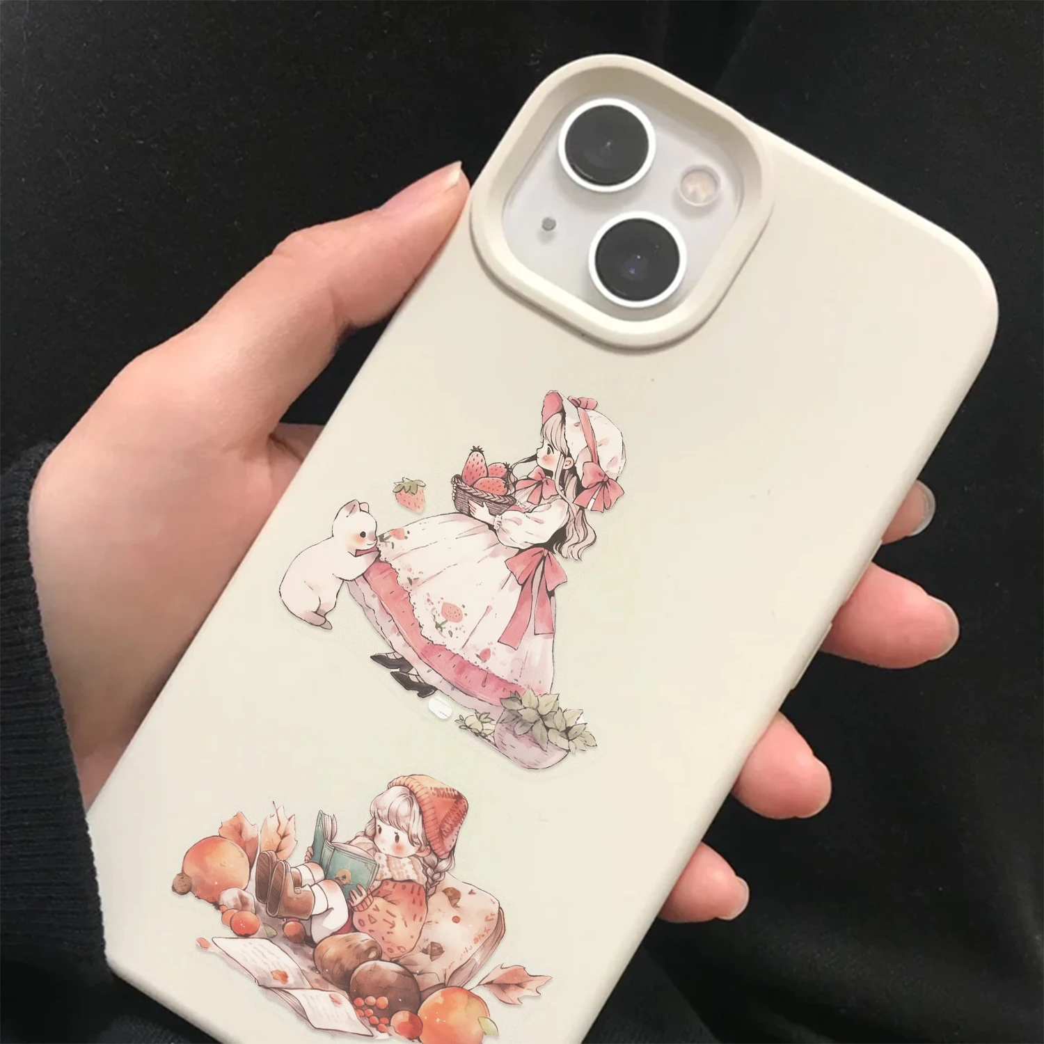 50/100 stücke Cartoon Retro Aquarell Märchen Aufkleber Dekoration DIY Telefon Fall Wasser Tasse Skateboard PET Wasserdicht Großhandel – Detail 13
