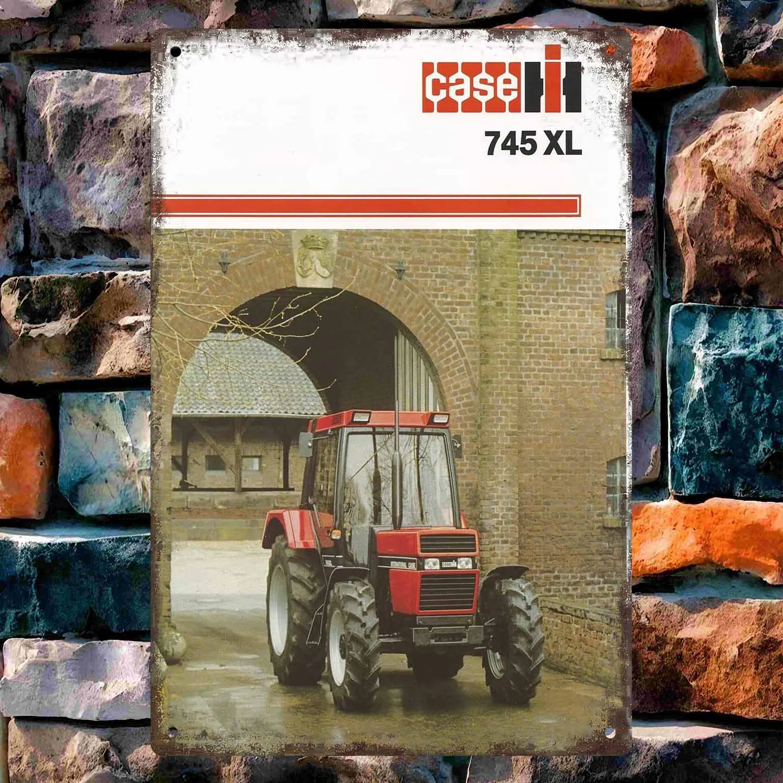 Sunny Day Tractor Pulling a Cart Full of Melons Vintage Metal Wall Sign Decor Poster Frames Garage Living Room