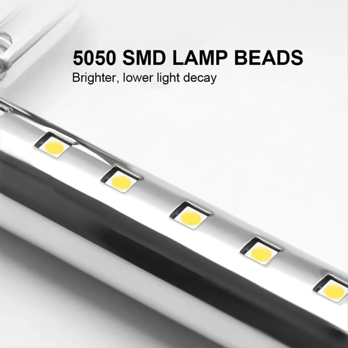 

Элегантный светодиодный светильник BABQ с серебряным зеркальным эффектом 7W - из нержавеющей стали, настенный светильник для ванной и спальни