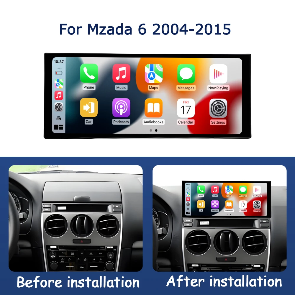 QLED سيارة شاشة عرض تعمل باللمس ل Mzada 6 2004 - 2015 أندرويد OS مشغل راديو الوسائط المتعددة DSP ستيريو نظام تحديد المواقع نافي اللاسلكية Carplay #2