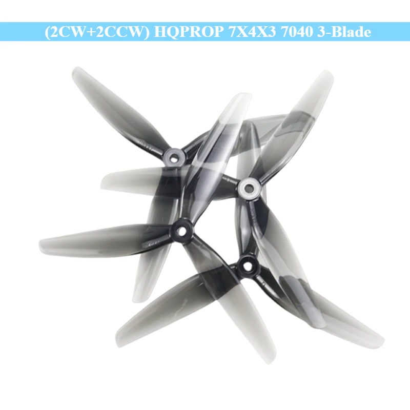 New (2CW+2CCW) HQPROP 7X4X3 7040 3-Blade PC Propeller for RC FPV Freestyle 7inch Long Range LR7 Cinelifter Drones DIY Modify