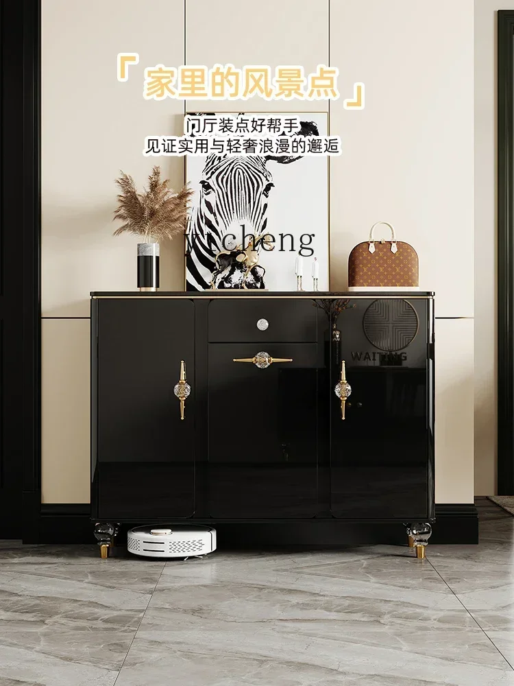 b11-shoe cabinet light luxury high sense home door large capacity modern black entrance entrance cabinet integrated partition