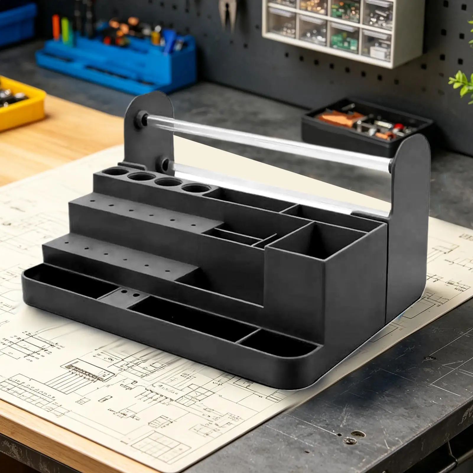 Screwdriver Organizer Space-Saving Heavy-Duty Desktop Storage Electronics Repair Tool Storage Holder For Home Workbench Shop