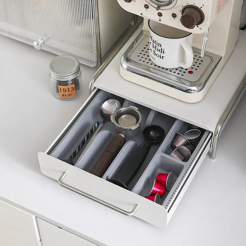 Coffee Capsule Holder, INS Style Drawer Organizer for Kitchen Counter, Tea Bag Storage Box, High-End Home Bar Decor view 5