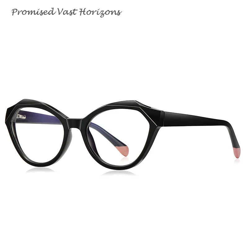 New Polygonal Imitation Crystal Border Rim Blue Light Plano Lens Fashion Girls Glasses Without Magnification TR Eyeglass Frames