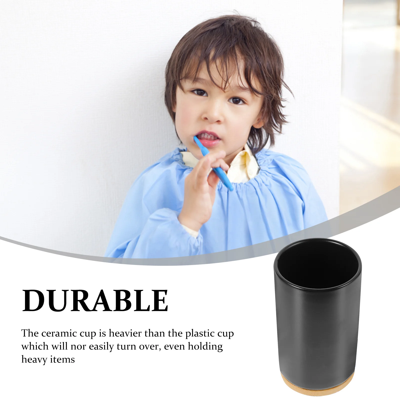 Tooth Rinsing Cup Ceramic Material Safe Easy Clean Heavy Duty Not Tip Over Ideal for Bathroom Counter Toothbrush and Toothpaste
