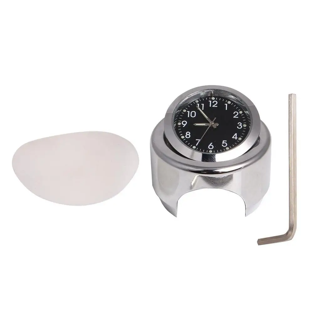 

7/8 inch 1 inch Motorcycle Chrome Handlebar Black Dial Clock Fit for Motorbike ATV Dirt BIke