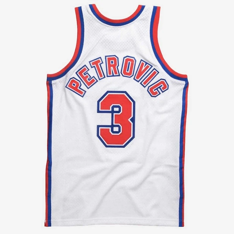 T-shirt DRAZEN PETROVIC - NEW JERSEY NETS - SWINGMAN WHITE Mitchell & Ness