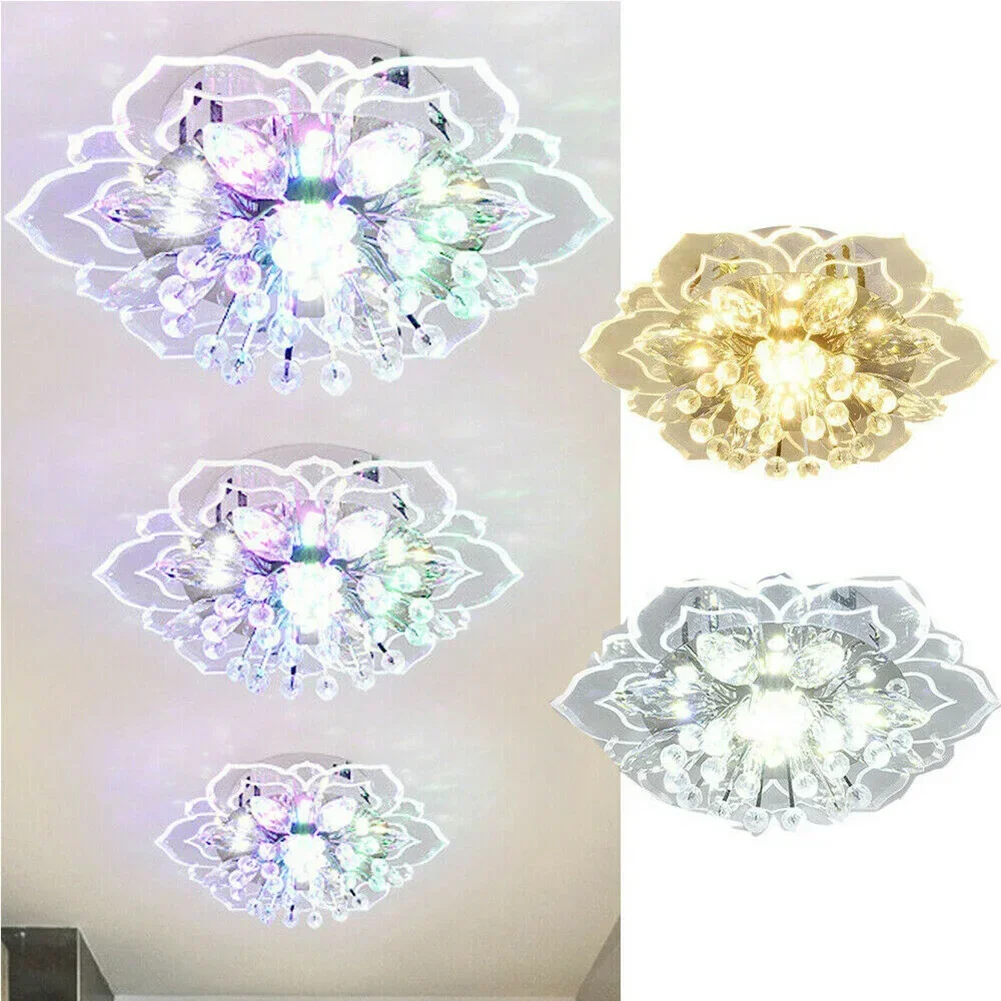

9W LED Creative Modern Crystal Ceiling Chandelier Pendant Lamp Flower Shape ceiling Lamps For Living Room Bedroom chandelier