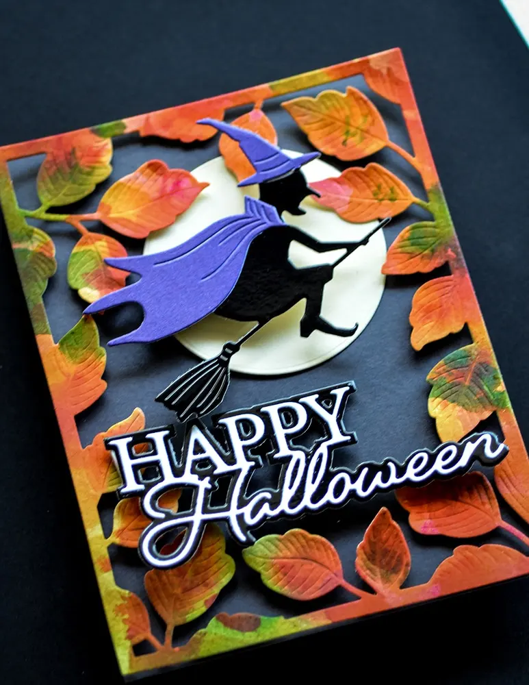 قوالب قطع الهالوين السعيدة من Boo Words لخلفية القصاصات وإطار البطاقة اليدوية بدون ختم #5