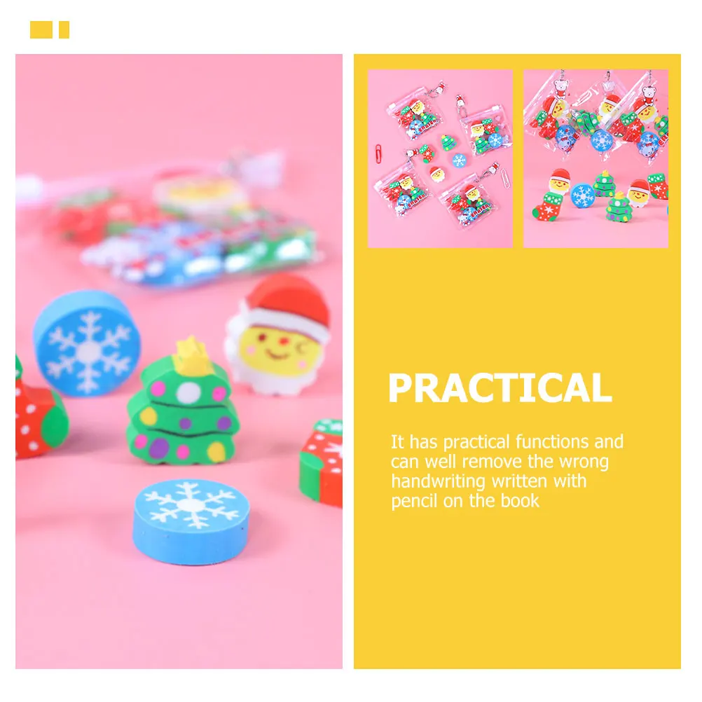 

40 Pcs Christmas Tree Eraser School Erasers Cute Mini Portable for Items Pencil