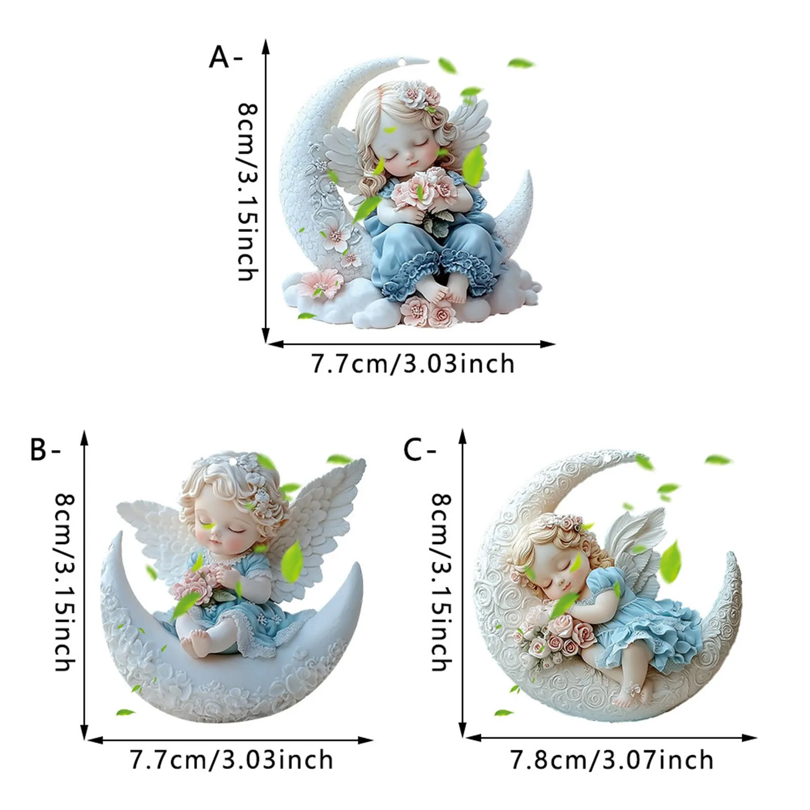 Baby With 2D Flat Acrylic Keychain Car Rearview Accessory Backpack Hanging Beaded Garland Decorations Christmas