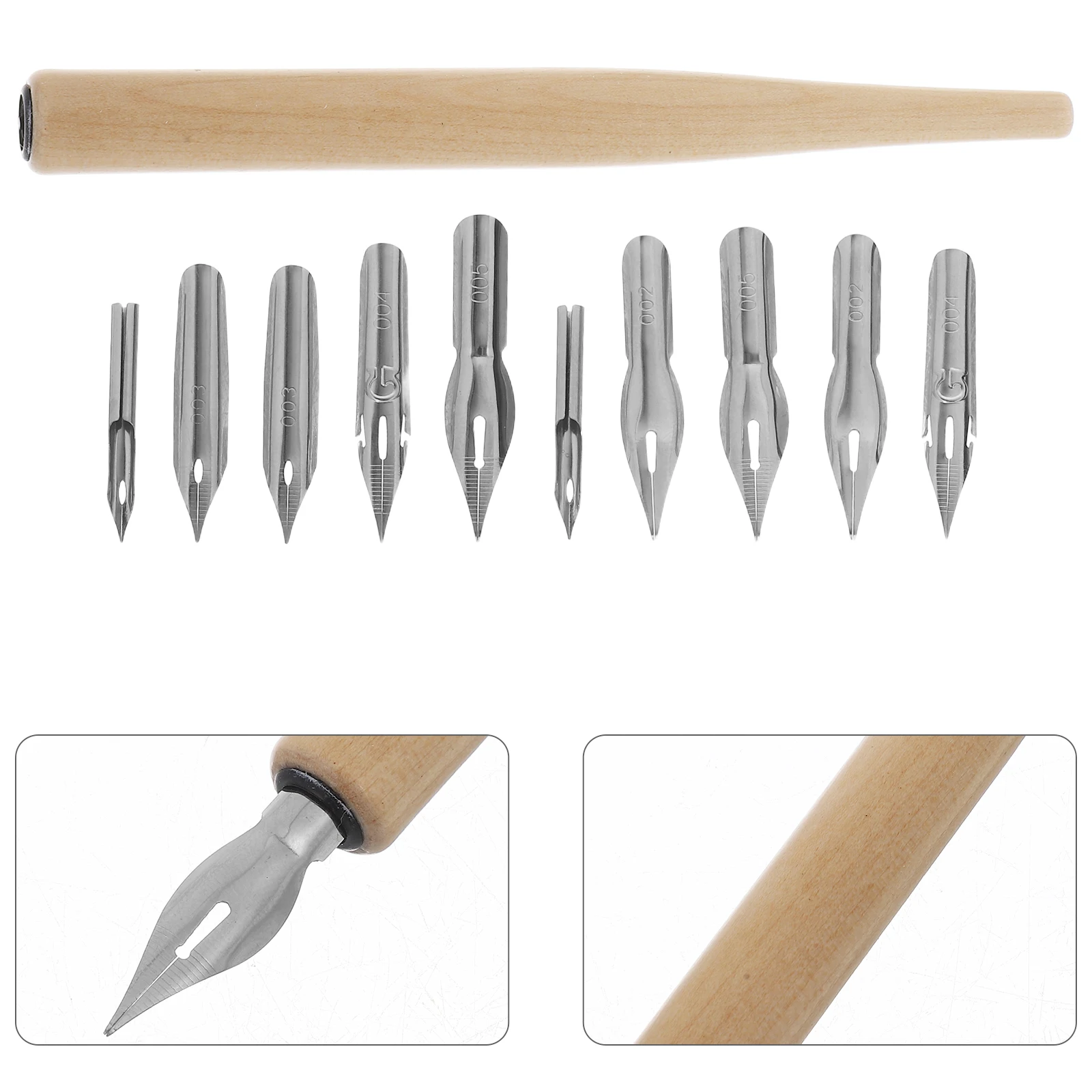 

1 set Wooden Dip With Replaceable Nibs For Calligraphy Sketching Drawing Signing Artist Supplies Cartoon Kit Fountain Spare Tips