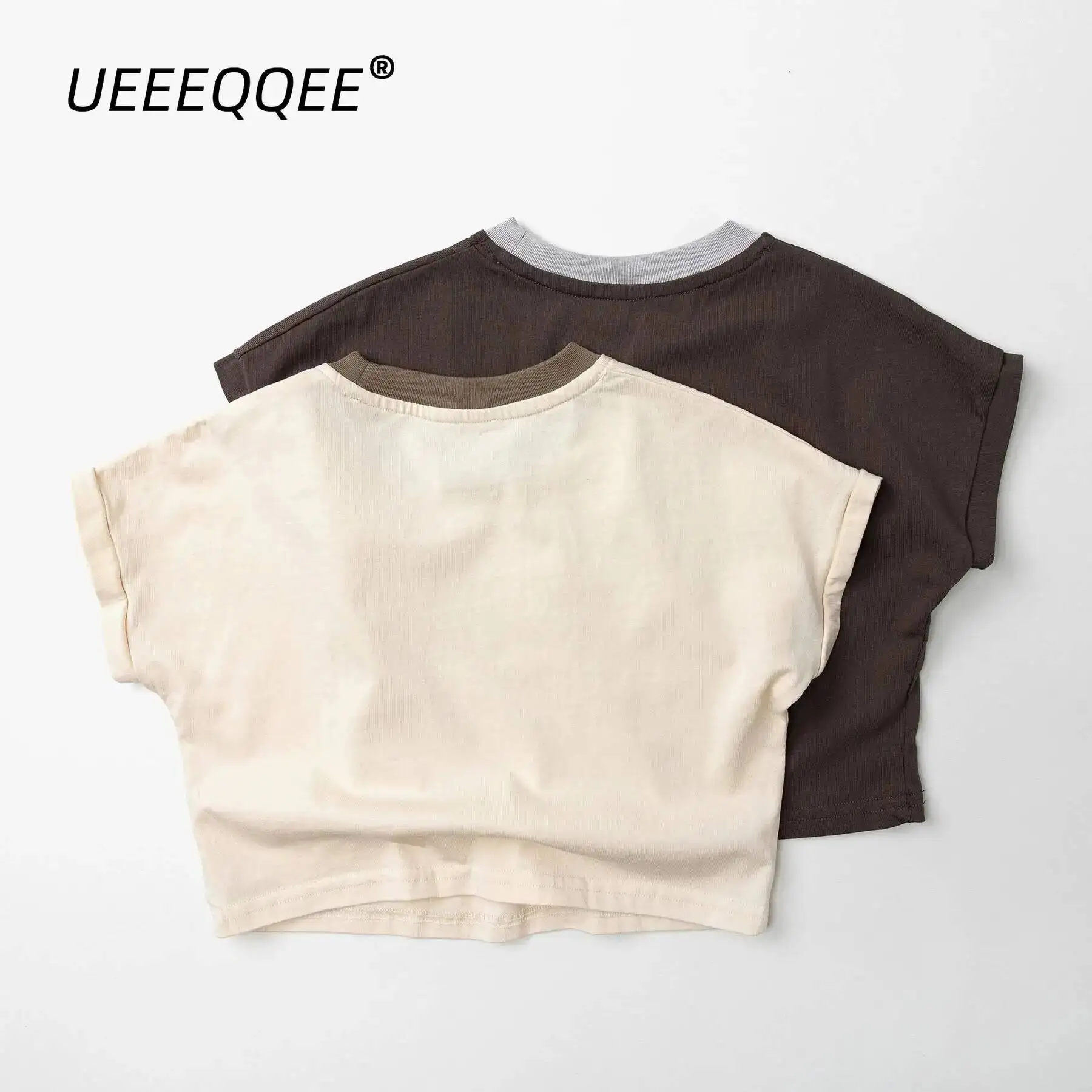 Frühling Sommer Kinder T-Shirts 1-8 Jahre Jungen Mädchen Baumwolle Buchstaben Patchwork Kurzarm T-Shirts Kleinkind Oberteile Tees für Kinderkleidung – Detail 2