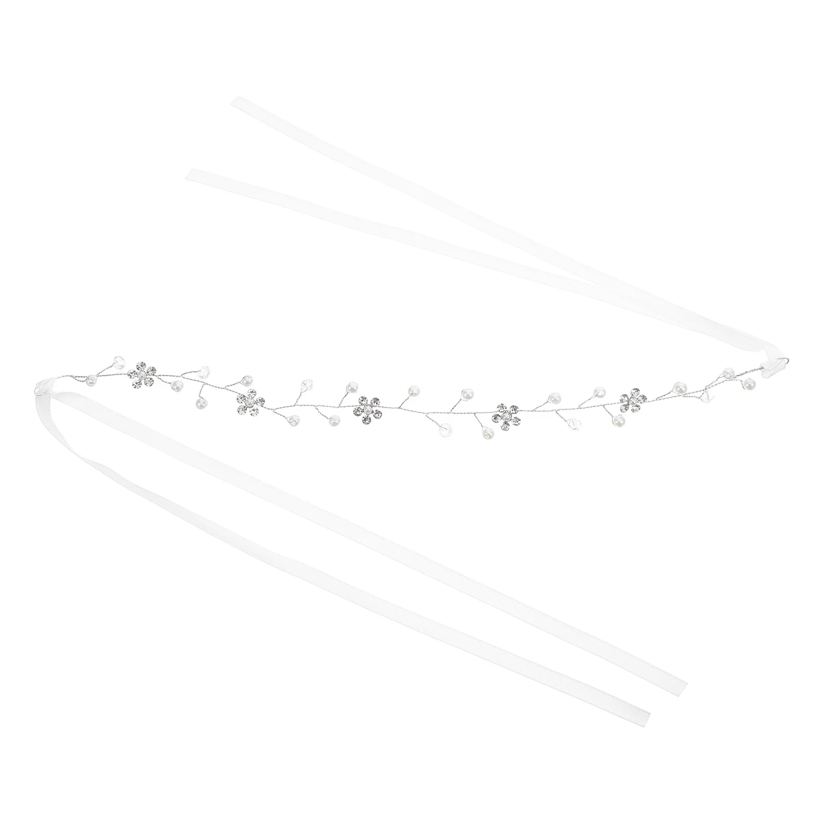 

Pearl Crystal Rhinestone Plum Blossom Hairband Silver Wedding Bridal Headwear Hair Accessory Photo Prop Wedding Hairband