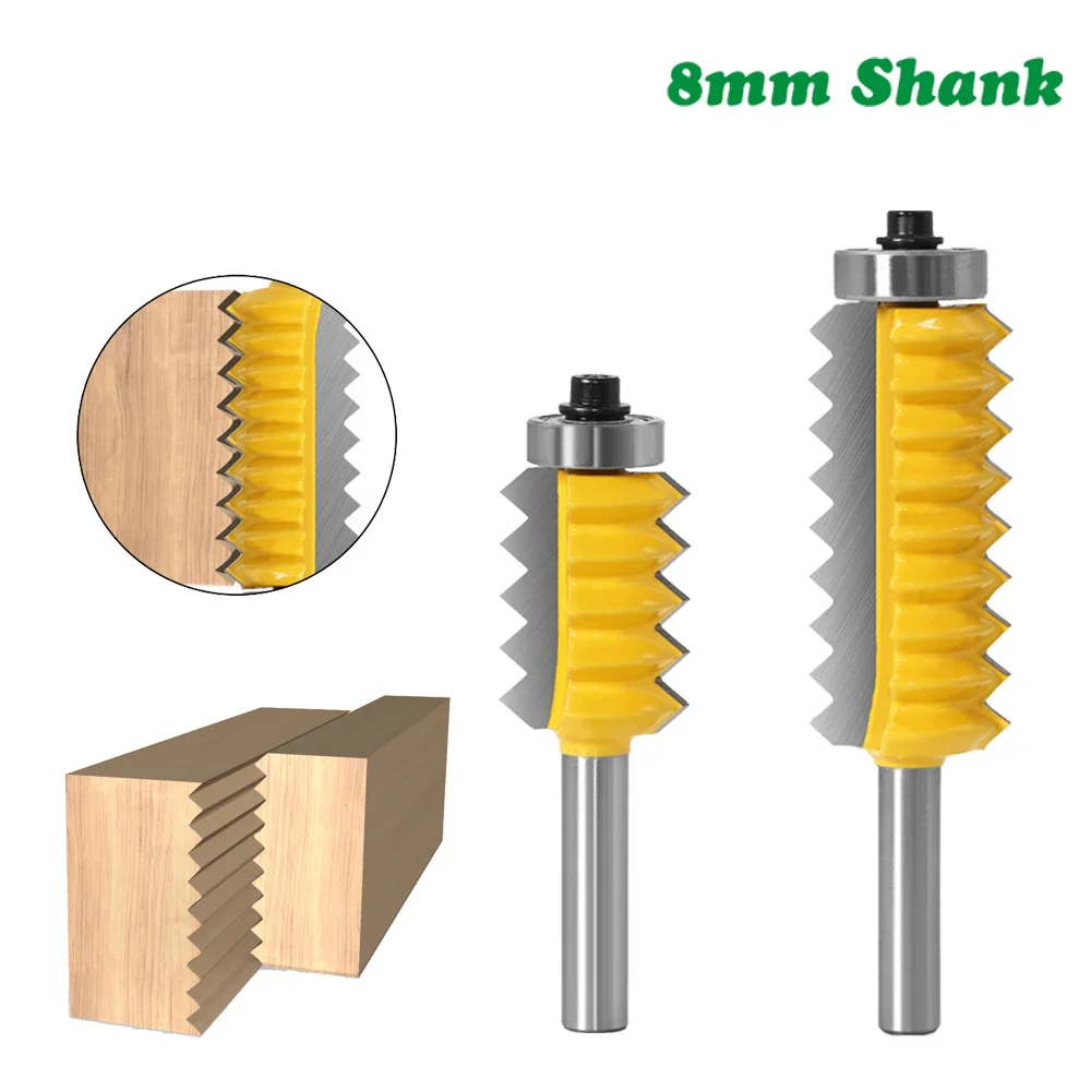 1PC 8MM Shank Milling Cutter Wood Carving Finger Joint Glue Milling Cutter Raised Panel V joint Router Bits Wood Tenon Woodwork