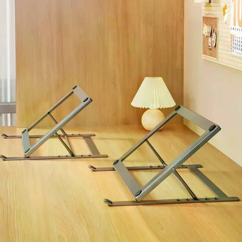 Foldable Iron Laptop Stand Multi Angle Adjustment Anti Slip Pads For Home Office Daily Use